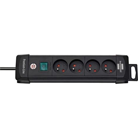 Multiprise 4 prises de courant avec interrupteur à voyant 1,8 m H05VV-F 3G1,5 - 1390001064 - Brennenstuhl (1/5)