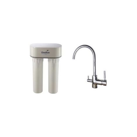 Purificateur d'eau Doulton DUO Anti-Nitrate 3079 avec robinet mitigeur 3 voies Inox brillant