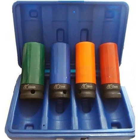 Trade Shop - Set 4 Buchse Tasten für Würfelkreisräder 1/2 "rot 17 19 21 22 22 -