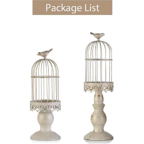 blanc- S + L Chandelier Cage Oiseaux Vintage, Chandeliers Dcoratifs Pour Tables De Mariage, Ornements Pour Chandeliers Sculpts En Fer Forg (1/5)