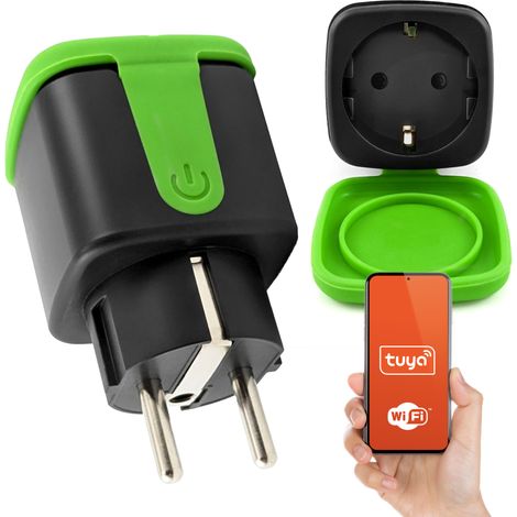 Enchufe sellado con medición de energía, Wi-Fi inteligente, Tuya para exteriores, IP-44, 16A, 230V (1/5)