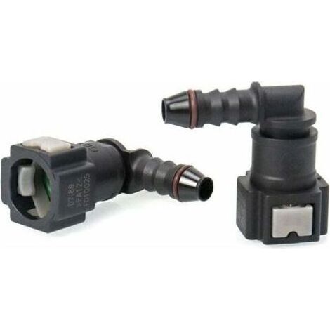 Connecteurs tuyau carburant voiture 2pcs - Raccord durite essence 90° - Plastique ID6 7.89mm - Étanche - Réparation véhicules - Mécaniciens (1/4)
