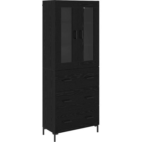 Maison Exclusive - Credenza con cassetto 2 pcs Rovere Nero Legno multistrato