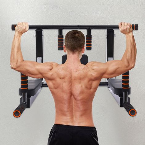 Chaise Romaine Power Tower Pliable Dip Station Barre de Traction Ajustable Station de Traction à Hauteur Réglable, Multifonction Fitness Strength avec Barre de Tractions (1/5)