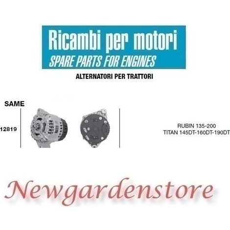 Alternateur 12819 MÊME moteur de tracteur RUBIN TITAN 145 DT 14 volts 85 ampères