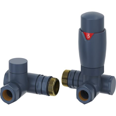 Reina Modal Dual Fuel Corner Radiator Valves Pair - Anthracite