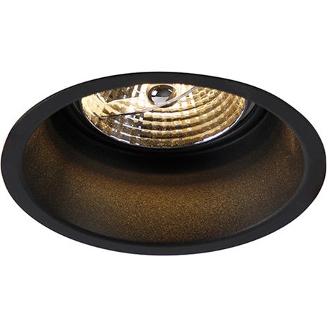 QAZQA + Faretto da incasso dept - Moderno - Alluminio - Nero - Tondo Max. 1 x Watt