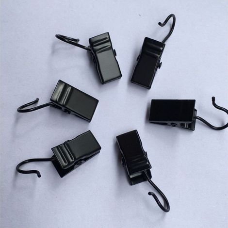 GROOFOO Pinces à Rideaux en Métal Clips de Rideau en Acier Inoxydable avec Crochets Pince Attache Rideau pour Draperie, Pince Rideau Douche, Photo, Lumières 50 Pièces (1/5)