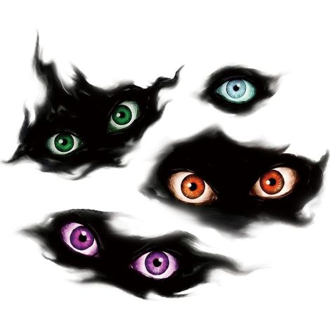 Autocollants d'Halloween 30x40cm, statiques et réutilisables, en forme d'œil effrayant, pour vitres, portes, murs, salle de bain (1/5)