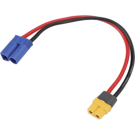 Câble Adaptateur XT60HF Vers EC5 - Fil Silicone 14AWG Haute Intensité - Pour Voiture Avion Bateau RC - Lot De 1 (1/5)