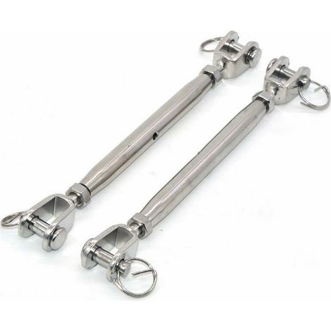 Lot de 2 tendeurs à mâchoires M8 en acier inoxydable 304 – Fermoir magnétique – Embouts soudés – Pour réguler l'effet élastique (1/5)