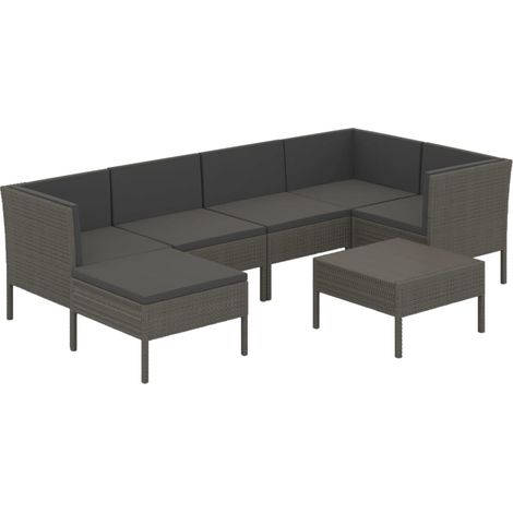 Maison Exclusive - 7-tlg. Garten-Lounge-Set mit Auflagen Poly Rat