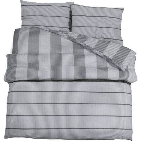 Maison Exclusive - Juego de funda nórdica algodón gris 260x220 cm