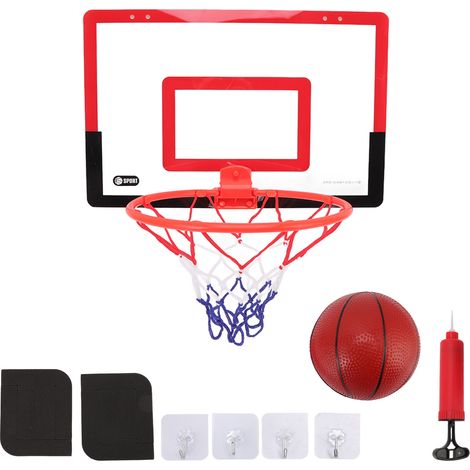 Lot de panier de basket mini montage sans trou conception rebond rouge noir jouet basketball intérieur interaction parent enfant (1/5)