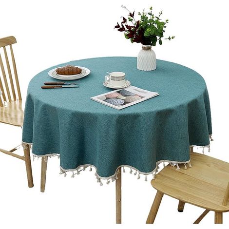 Tovaglia rotonda - 140 cm - Lavabile - Adatta per ristoranti, giardini, feste, matrimoni, riunioni di famiglia (1/5)