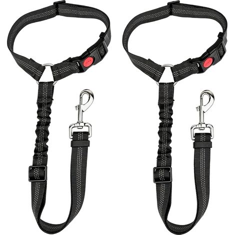 Pcs Adjustable Dog Car Seat Belt, Adjustable Dog Seat Belt with Reflective Strip, Elastic Anti-Vibration Cushion Seat Belt Suitable for Cars (1/5)