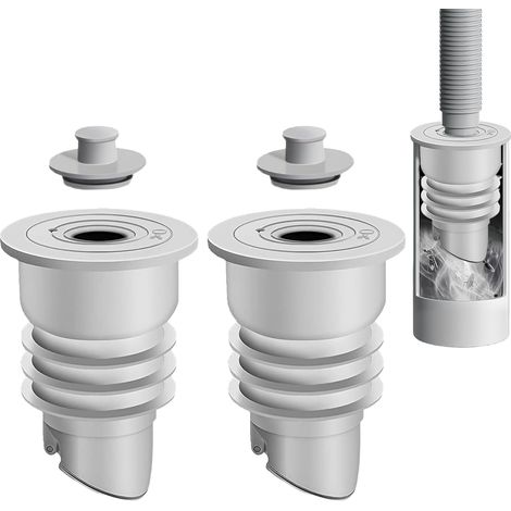 Lot de 2 bouchons anti-odeurs pour machine à laver, 35-40 mm, joint de tuyau de vidange en silicone avec interrupteur magnétique pour machine à laver, lavabo (1/5)
