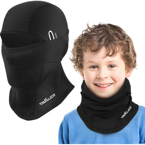 Sturmhaube Kinder Winter Balaclava warm winddicht für Ski Radfahren Snowboarden Kopfumfang 44-55 cm Schwarz (1/5)