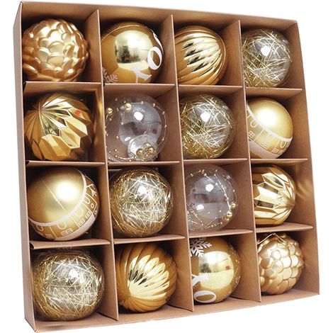 Boules De Décoration - 16 Pièces Diamètre 6 Cm - Pour Arbre De Noël Fêtes Mariages Et Décor Intérieur (1/3)
