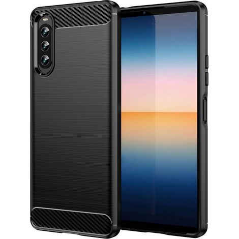 Funda para Sony Xperia 10 IV, Karbon, negra (1/4)