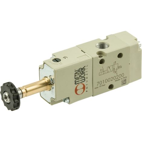 Riegler 3/2-Wegeventil, elektropn., ext. Steuerl., monostabil, G 1/4, NC