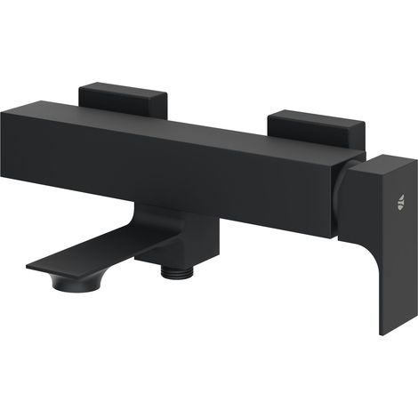 BERNSTEIN - Miscelatore per vasca a parete in acciaio inox nero opaco, getto delicato e risparmio idrico - 29x10x18 cm (LxAxP) - LAVOA	Nero opaco