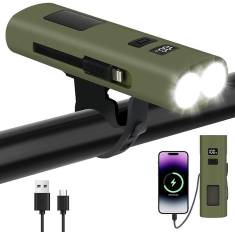 Faro delantero para bicicleta，luz para bicicleta superbrillante con 6 niveles de brillo，linterna LED，luz para bicicleta recargable (1/5)