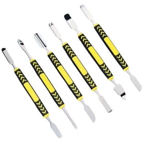 6 Pièces Barre de Biche en Métal Double Extrémité Outils de Réparation électroniques Ensemble de Spudger en Métal pour iPad, Téléphone Portable, Ordinateur (1/5)