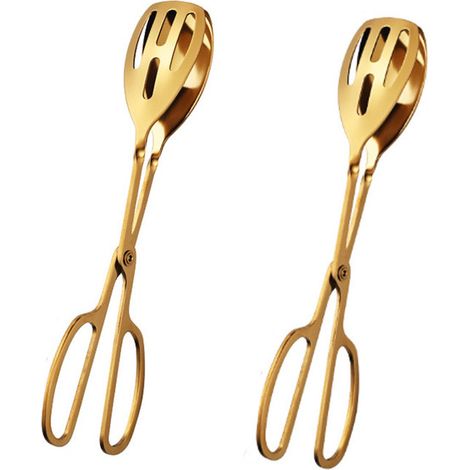 Pinces de cuisine, pinces à salade en acier inoxydable, forme de ciseaux ergonomique, non toxiques, ustensiles en acier inoxydable pour le service de buffet, prise en main confortable. (1/5)