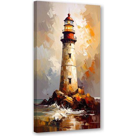 Wandbild Leuchtturm Imitation Farbe 40x80 cm (1/5)