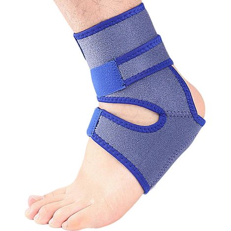 Support de cheville ajustable, orthèse de cheville et de pied, soutien du tendon d'Achille, orthèse de cheville respirante pour hommes et femmes, bleue [TT] (1/5)