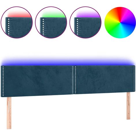 Maison Exclusive - LED Kopfteil Dunkelblau 180x5x78/88 cm Samt