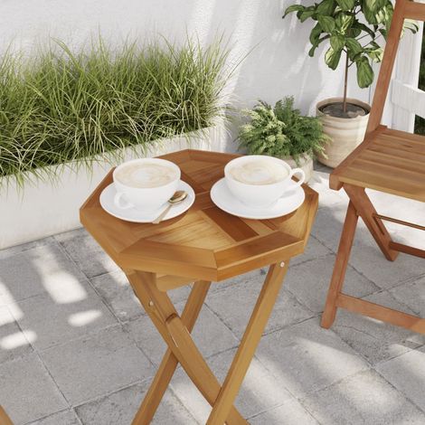 Tablero de mesa octogonal de madera maciza de teca 40x40x2,5 cm vidaXL (1/5)