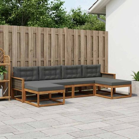 vidaXL Outdoor-Sofagarnitur 6 Stk. Natur und Anthrazit (1/5)