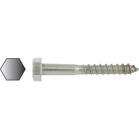 Vis à bois tête hexagonale inox A2 - 5 - 40