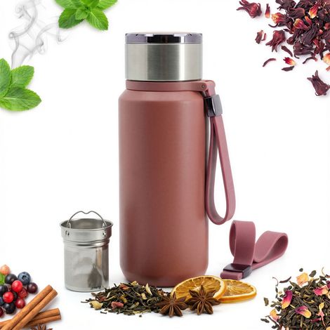 TAZZA TERMICA DA VIAGGIO IN ACCIAIO 650 ml PER CAFFÈ, TÈ, ACQUA + FILTRO (1/5)