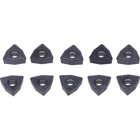 10 Stück Hartmetall-Dreheinsätze für CNC-Drehmaschinen, passend für Wendeschneidplatten-Drehwerkzeughalter, Ersatzteil WCMX080412FX (1/5)