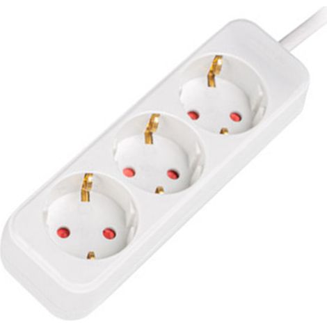 LANBERG MULTIPRISES DE MARQUE MODÈLE SCHUKO ECRAN BLANC 3 PRISES 1.5M PS0-03F-0150-W (1/4)