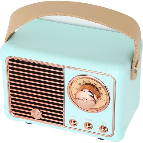 Enceinte Bluetooth Vintage Stéréo HiFi, Transmission Rapide, Faible Consommation, Portable pour Intérieur et Extérieur, Bleu (1/5)