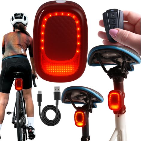 Luce PER bicicletta CON allarme PER reggisella SOTTO la sella (1/5)