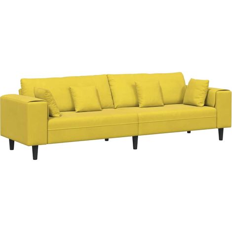 Canapé  Sofa Jaune 250 x 77 x 76 cm Velours (1/5)