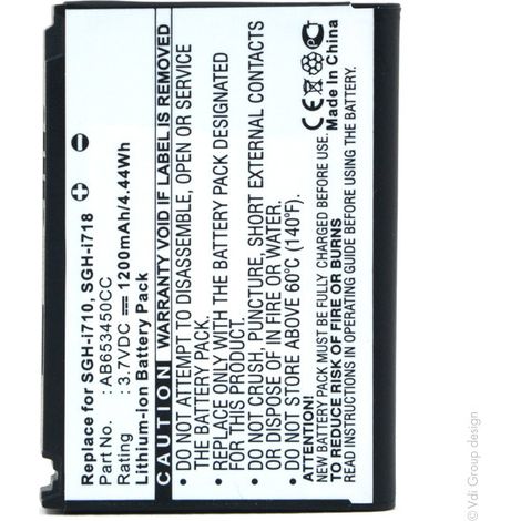 NX - Batterie téléphone, smartphone, GSM pour Samsung 3.7V 1200mAh - AB653450CC