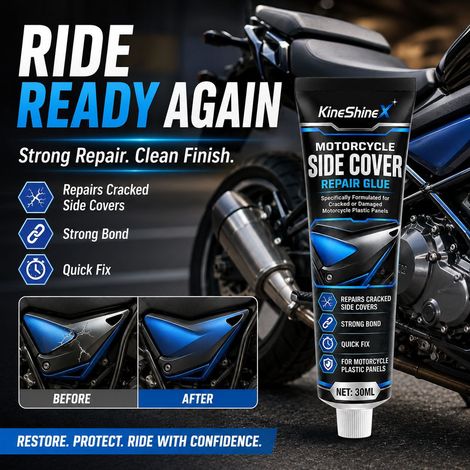 KineShineX Motorrad-Kunststoff-Seitenverkleidungs-Reparaturkleber: Starke Haftung und schnelle Reparatur für gerissene Seitenverkleidungen (1/4)