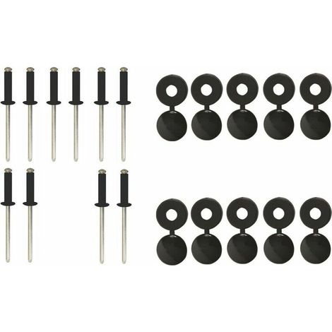 – Pack de 10 rivets 4mm et 10 caches rivets noirs – Fixation plaques immatriculation remorque – Bricolage durable et esthétique