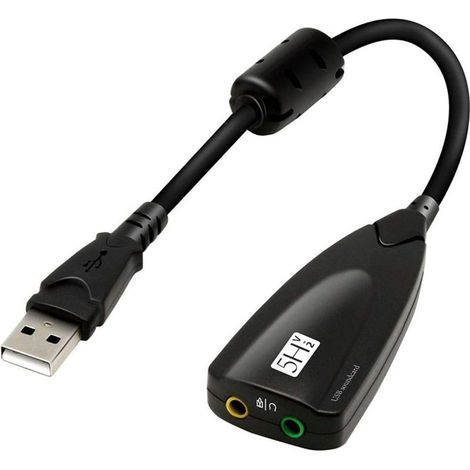 Carte Son Externe USB - Adaptateur Audio Stéréo - Entrée Micro Et Sortie Casque 3,5 mm - Plug And Play - 1 Pièce (1/5)