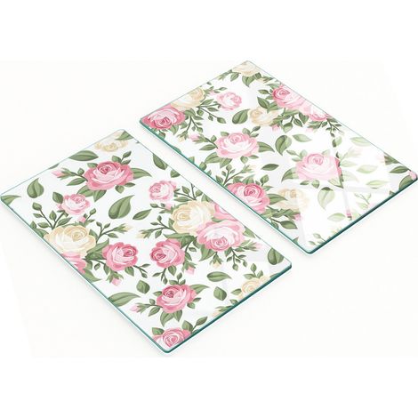 Tablas decorativas multifuncionales de cocina con rosas de vidrio templado, 2x30x52 cm. (1/5)
