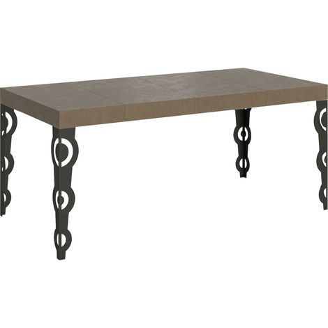 Tavolo Allungabile 90-246x90x77 cm Karamay Premium Tortora Telaio Antracite