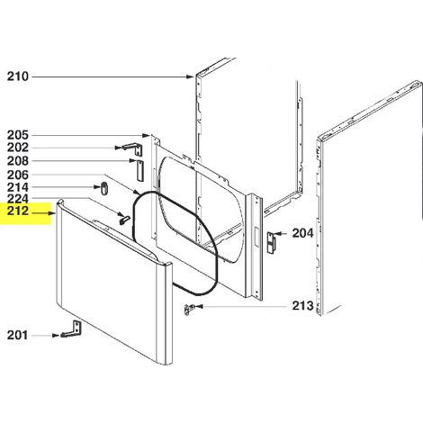 PORTE COMPLETE pour SECHE LINGE FAGOR - AS6019443