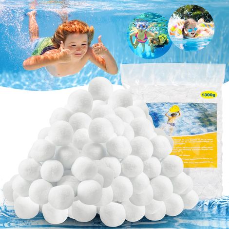 1300g Balle Filtrante Piscine,Boules Filtrantes pour Piscine Balles Filtrantes Piscine Peut Remplacer 45kg Sable Filtrant,Convient à Divers Systèmes de Filtration,Filtre à Sable (1/5)