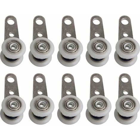 Set Of 10 Casters For Baies Glass Or Doors Sliding - In Metal And In Plastic - 4,5 X 1,9 Cm (1/5)